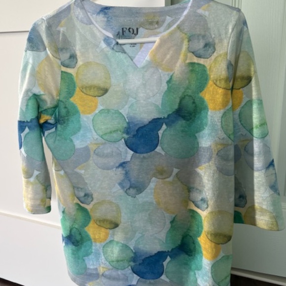 FDJ French Dressing Jeans sz S top multicolour 3/4 sleeves - Picture 1 of 12